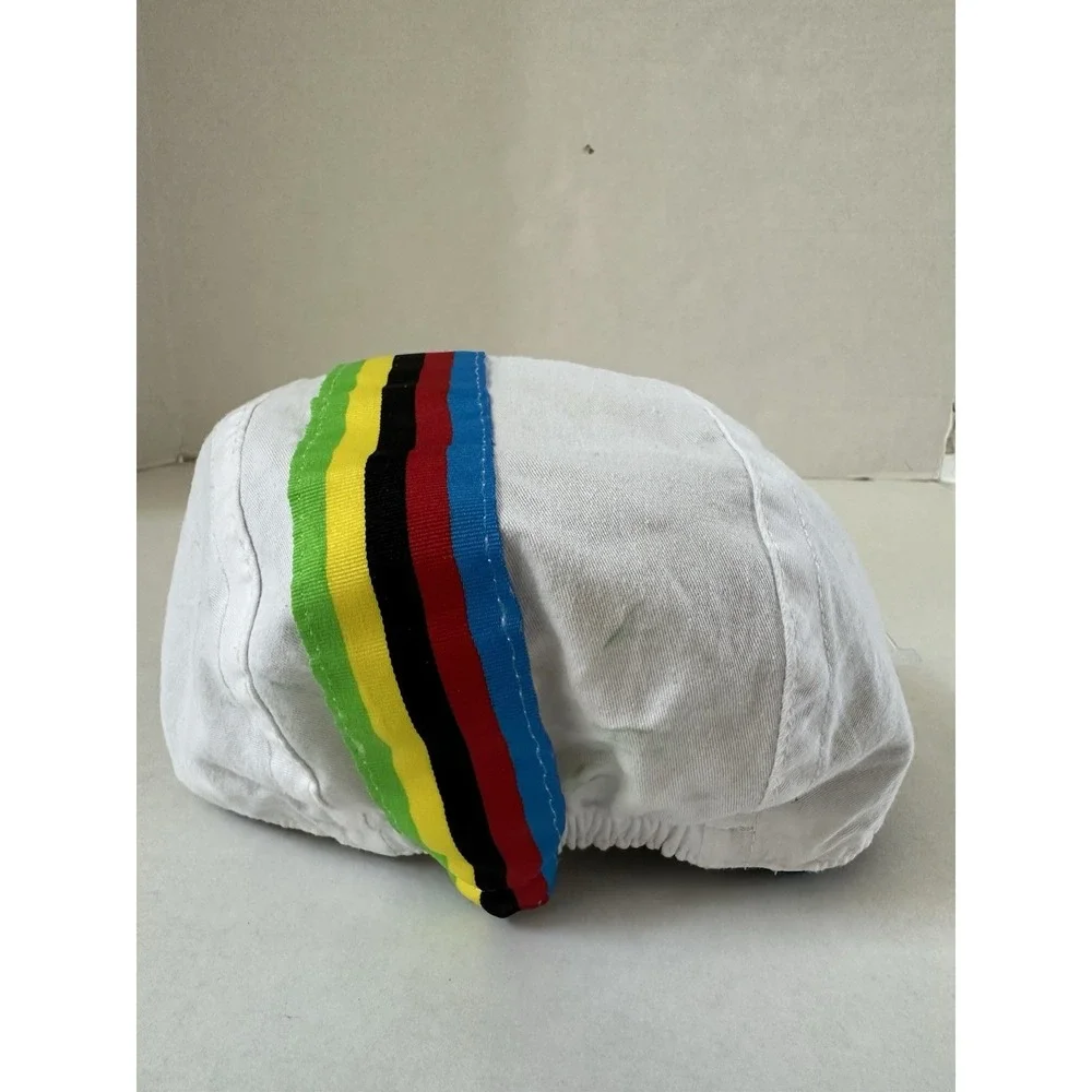 Lazer Helmets Cycling Since 1919 Cap Hat White Colored Racing Stripes Front Logo